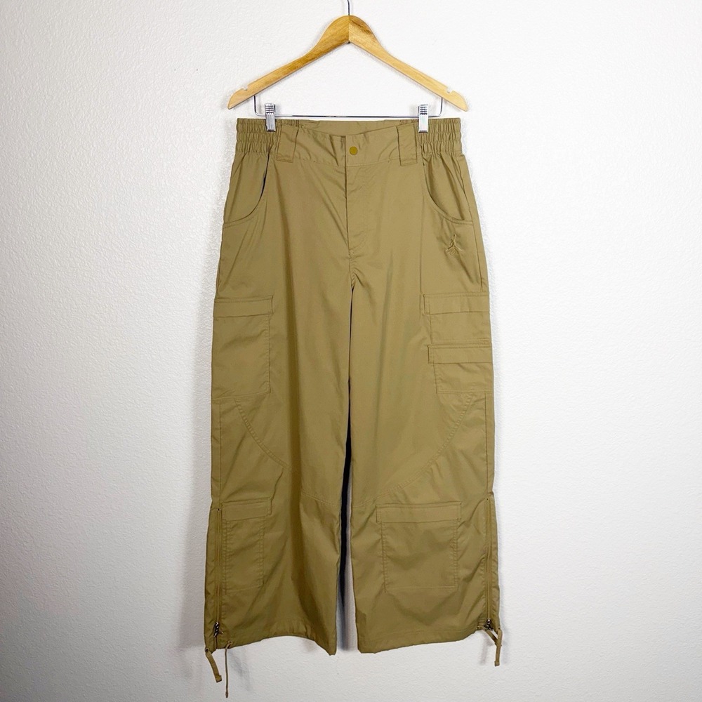 Nike Air Jordan Chicago Wide Leg Women's Trousers Size L Cargo Pants Brown